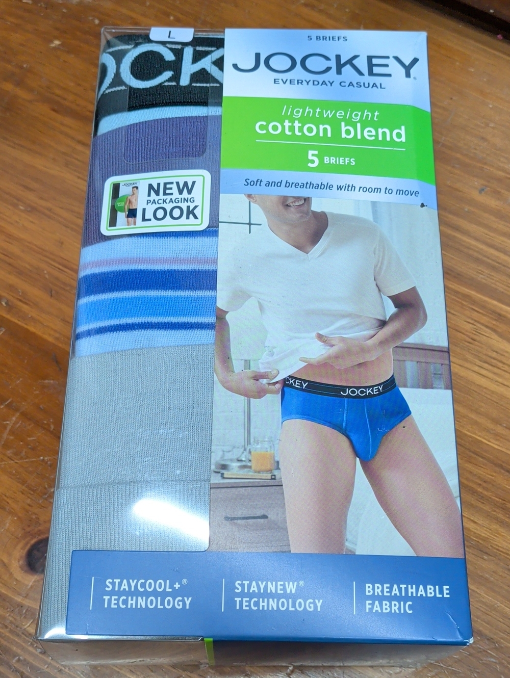 Jockey Lightweight Cotton Blend Brief - 5 Pack - Size L ( 36"-38" )